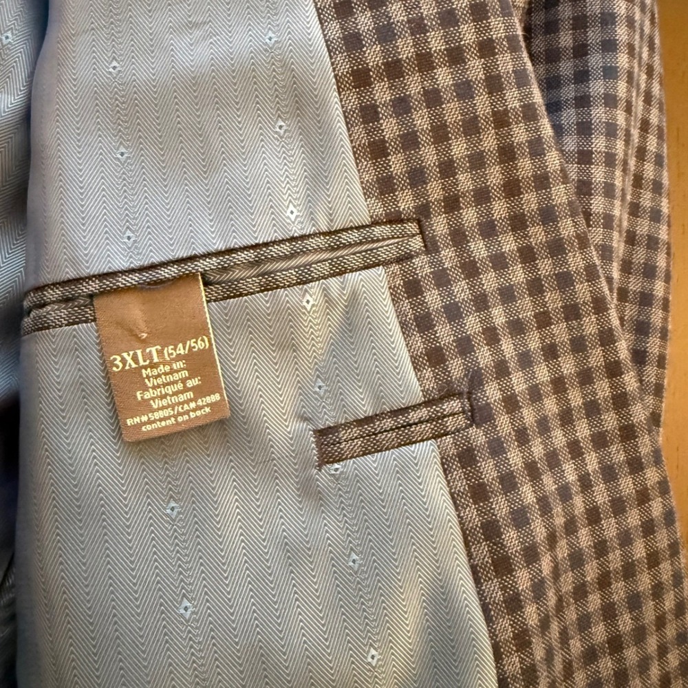Oak Hill Sport Coat Mens 3XLT (54-56) Blue Check Two-Button Blazer Jacket‎ - Picture 5 of 14